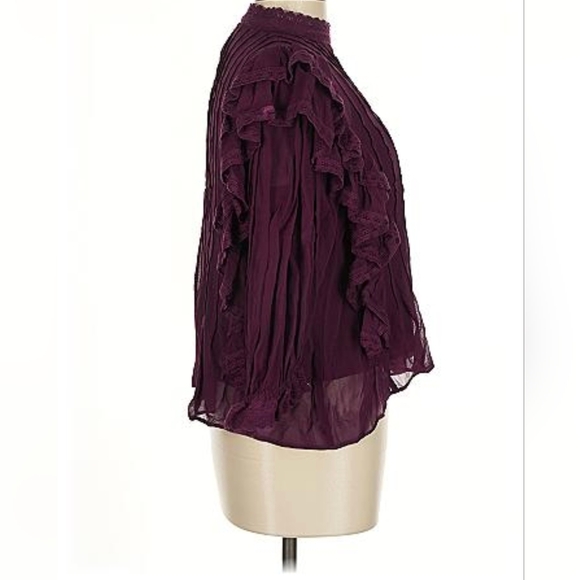 FARM Rio Deep Purple Ruffle Blouse - Picture 3 of 8